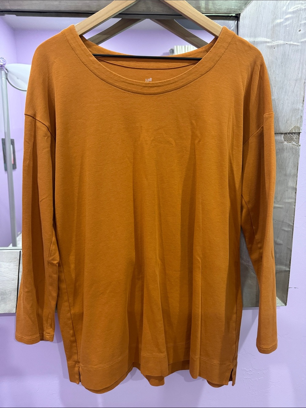 J. Jill Long-Sleeve Relaxed Tee in Rust Orange